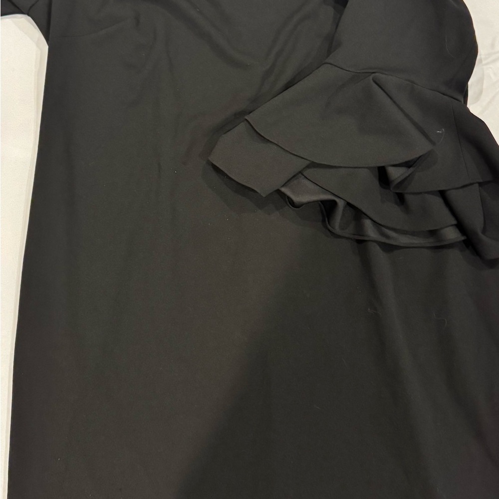 Calvin Klein Black Dress with Ruffled Sleeves